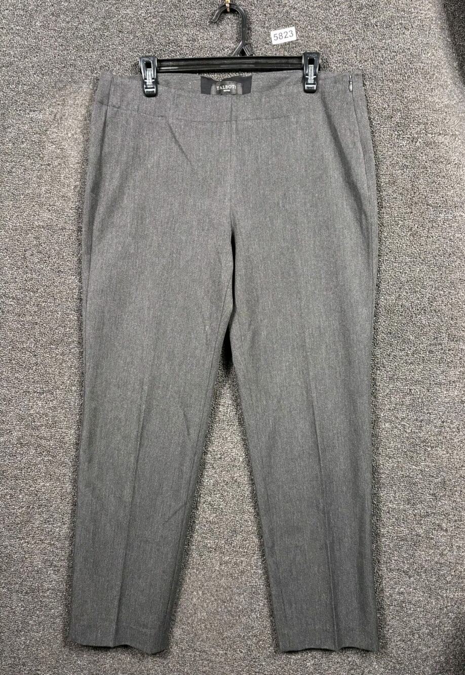 Talbots Heritage Dress Pants Womens Size 8P Gray Trousers Side Zip Casual